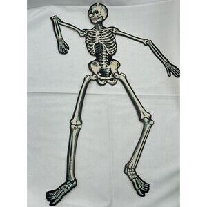 Vintage Halloween Beistle Jointed Skeleton Die Decor Spooky 22”
